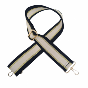 Bag Strap - Cream & Gold Stripe